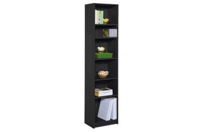 HOME Maine Half Width Tall Extra Deep Bookcase - Black Ash